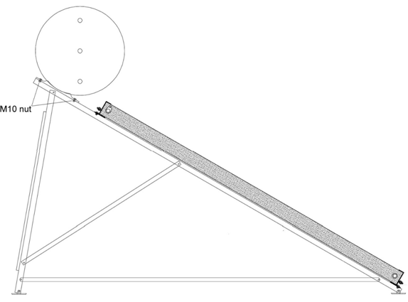 पानी ट्यांकी symmetrically कोष्ठक मा सेट र तय